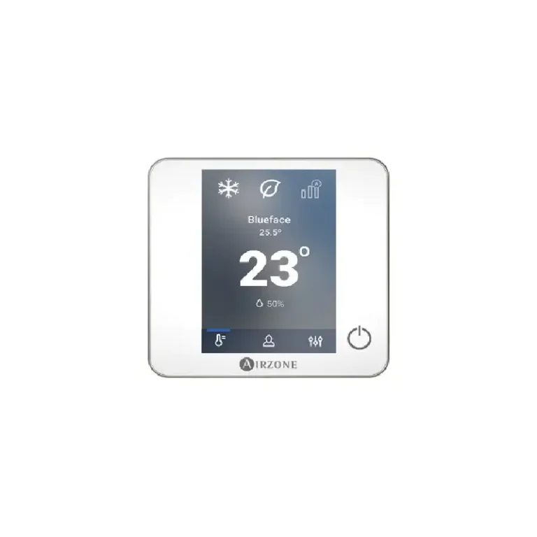 Thermostat filaire Airzone Blueface Zero Blanc écran tactile couleur régulation de zone