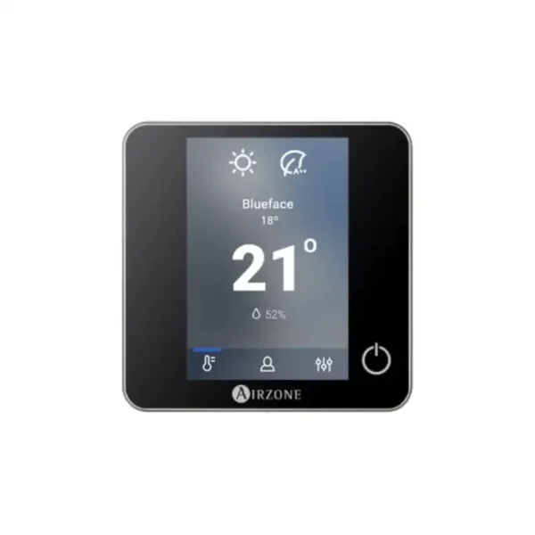 Thermostat filaire Airzone Blueface Zero Noir RA6 – contrôle de zone climatisation tactile