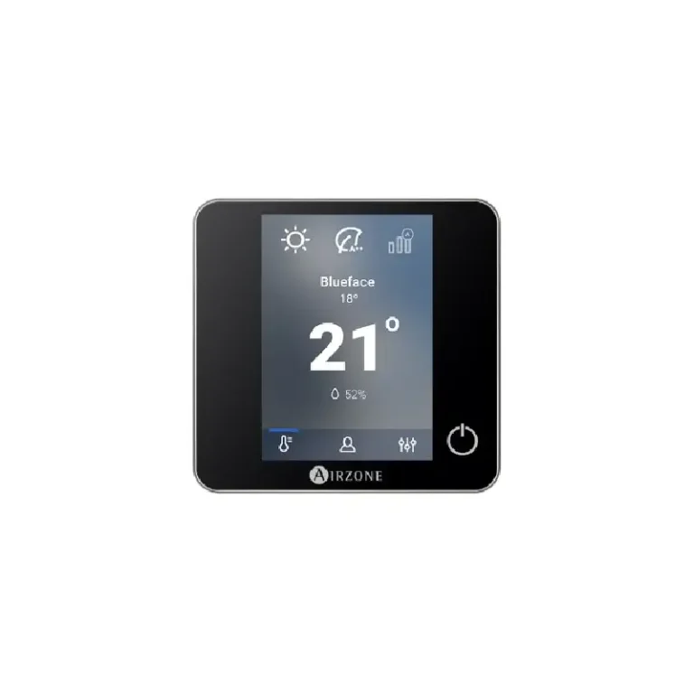 Thermostat filaire Airzone Blueface Zero Noir écran tactile couleur contrôle zone climatisation