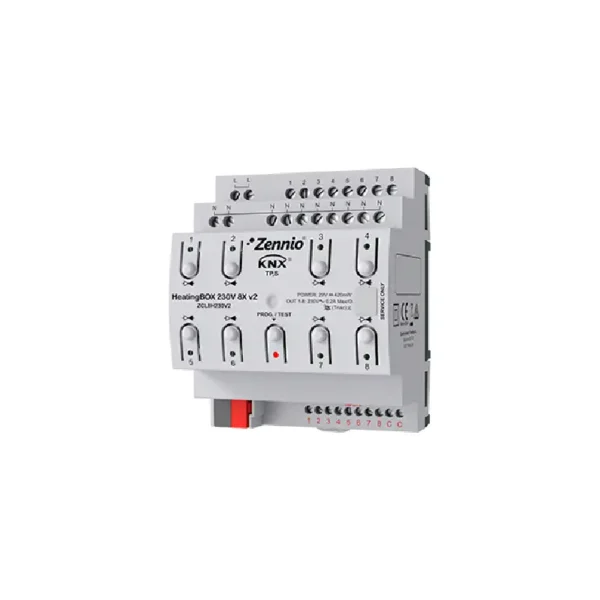 Actionneur de chauffage KNX Zennio HeatingBox 230V 8 canaux sorties vannes tout-ou-rien