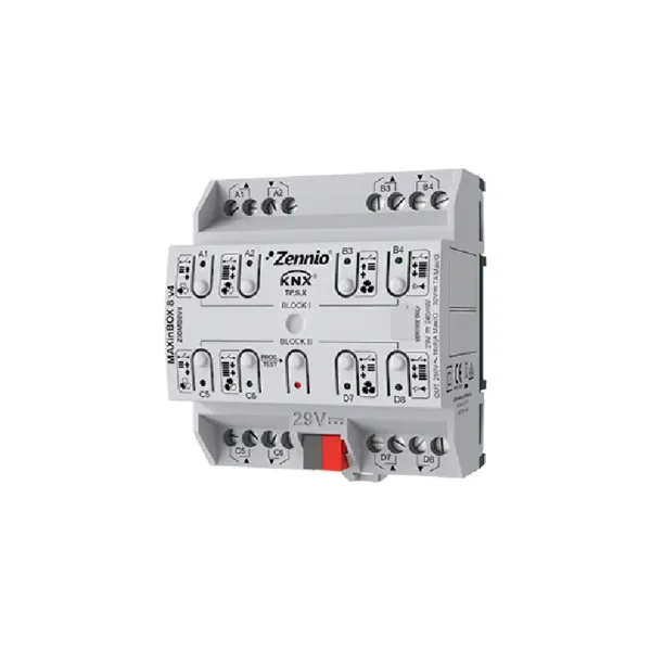 Actionneur multifonction KNX Secure Zennio MAXINBOX 8 V4 – 8 sorties relais 16A rail DIN