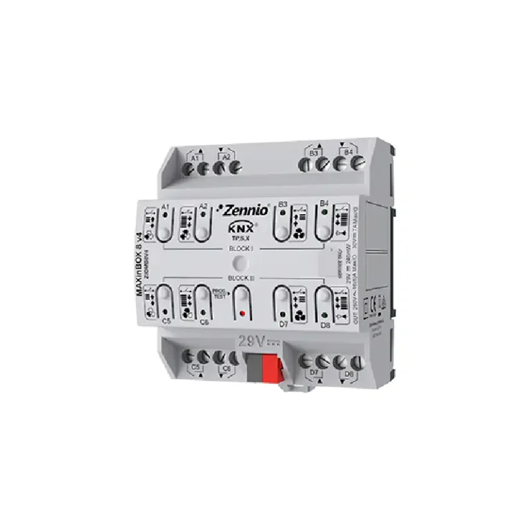 Actionneur multifonction KNX Secure Zennio MAXINBOX 8 V4 – 8 sorties relais 16A rail DIN