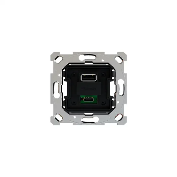 Chargeur USB double port C+A 5V 3,5A Zennio ZS55 encastrable 55x55 mm pour installation KNX