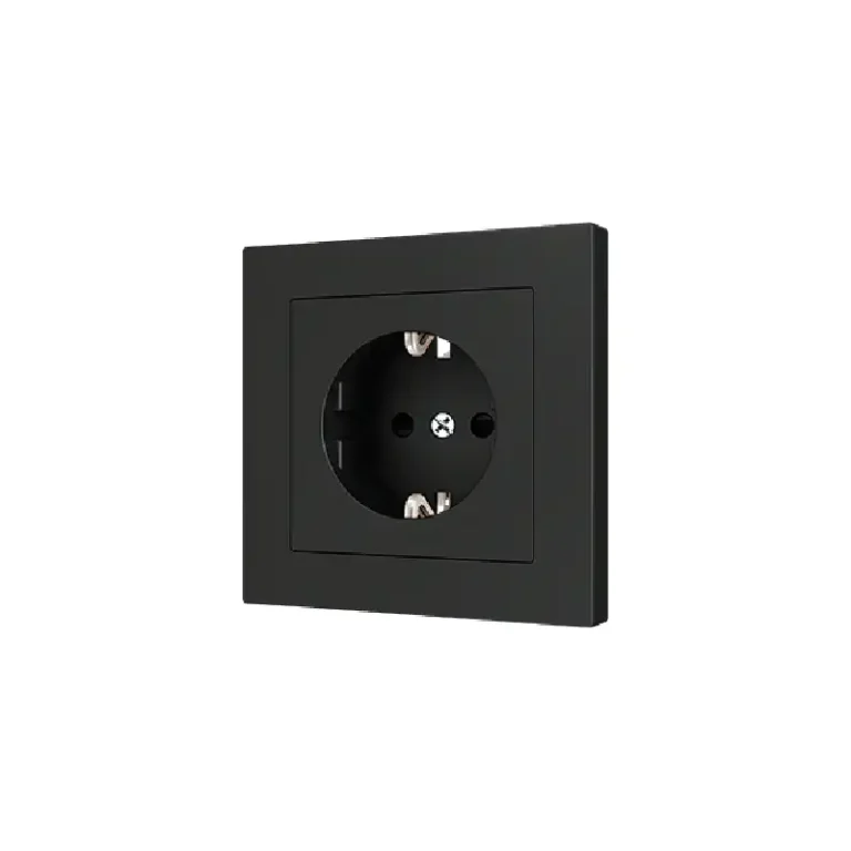 Prise Schuko encastrable type F 16A 250V Zennio ZS55 55x55 mm avec obturateur sécurité enfants