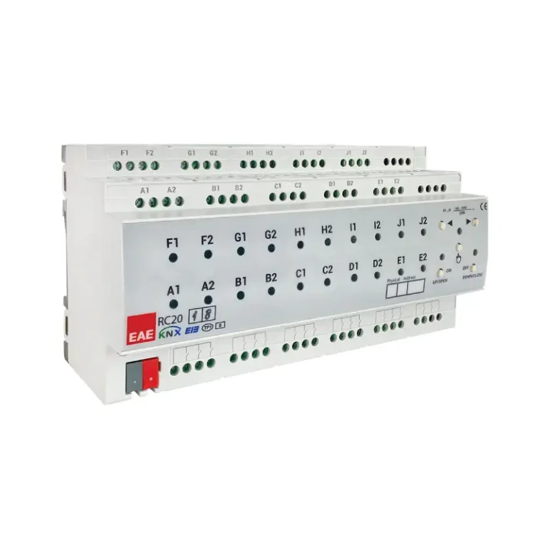 Contrôleur de salle KNX 18 canaux EAE RCU2018 – lumière, volets, ventilo-convecteur (réf. 48287)